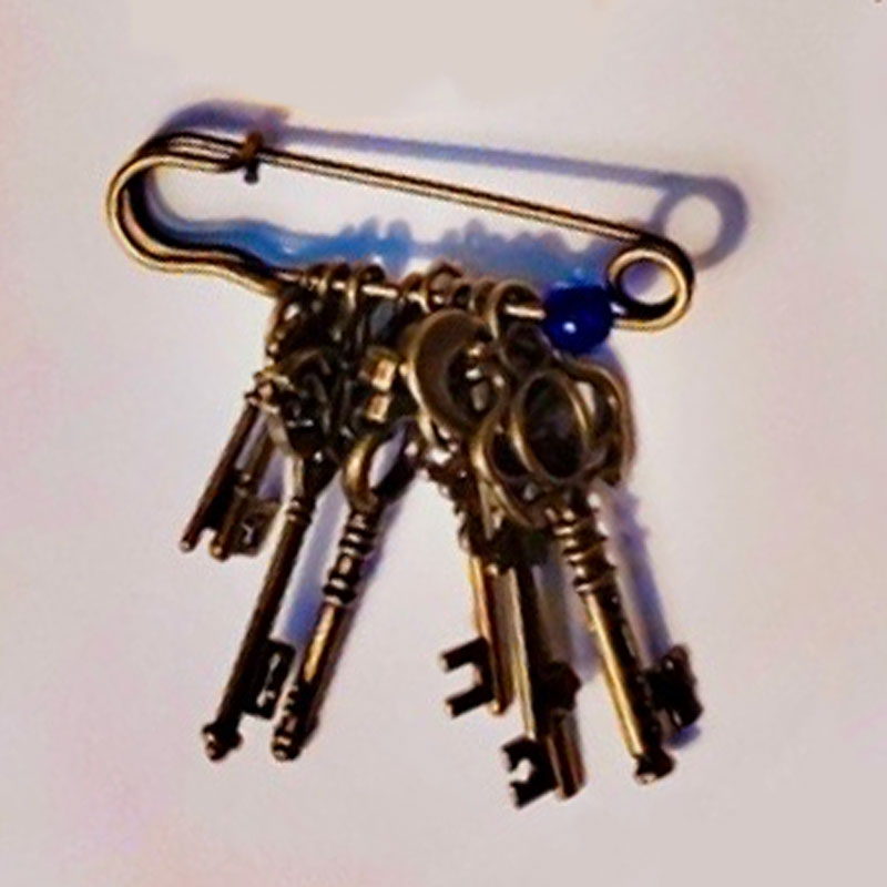 Golden Bronze Keys on a clip